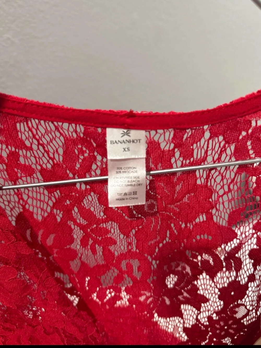 BananaHot Red Lace Mini Dress